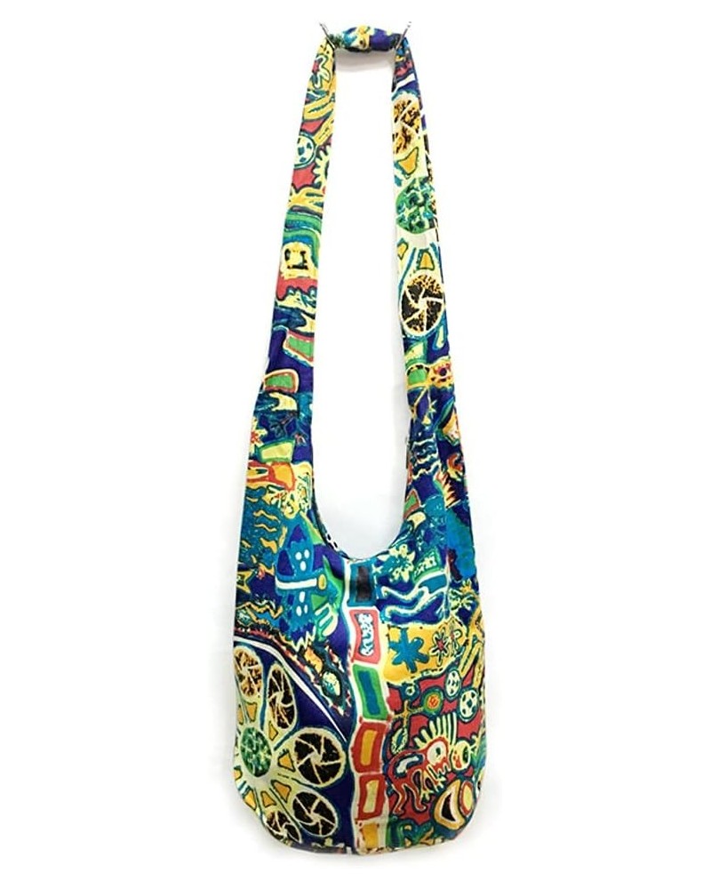 Shoulder Bag for women Hippie Crossbody Bag Bohemian Satchel Printed Cotton Linen Hobo Bag Purse Style 9 $11.27 Hobo Bags