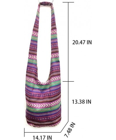 Shoulder Bag for women Hippie Crossbody Bag Bohemian Satchel Printed Cotton Linen Hobo Bag Purse Style 9 $11.27 Hobo Bags