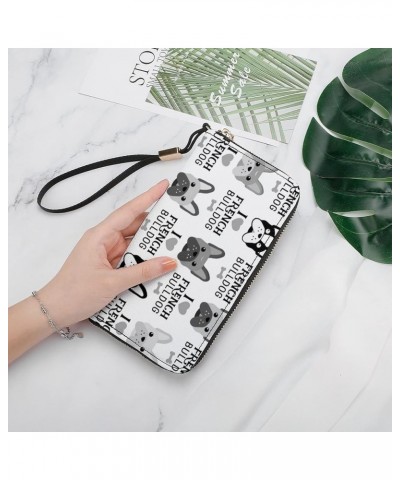 Black White Rip Marble Agate Stone Texture Long Clutch Wallet, Long Handbag with Removable Wristlet Strap, PU Leather Zip Pur...