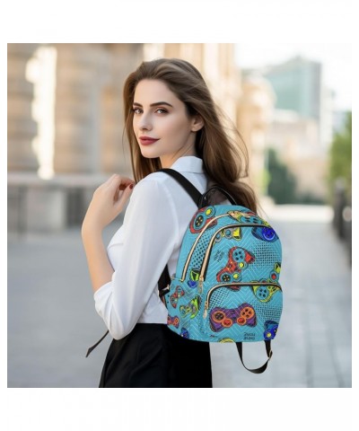 Women Backpack Vintage Game Joystick Cute Rainbow Anti-Theft Travel Backpack with Luggage Belt Lightweight Handbag Lady Purse...