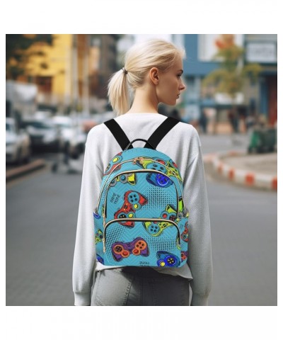 Women Backpack Vintage Game Joystick Cute Rainbow Anti-Theft Travel Backpack with Luggage Belt Lightweight Handbag Lady Purse...