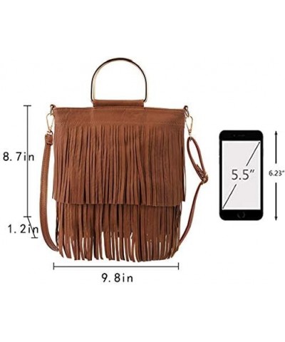 Buddy Handbag Women Rivet Shell Bag Fashion Tassel Shoulder Crossbody Bag Chic Tote Purse Brown $20.23 Totes