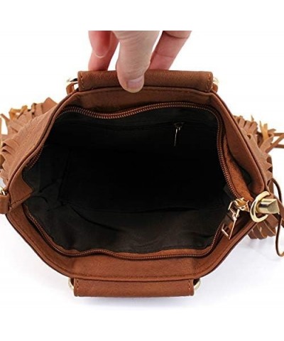 Buddy Handbag Women Rivet Shell Bag Fashion Tassel Shoulder Crossbody Bag Chic Tote Purse Brown $20.23 Totes