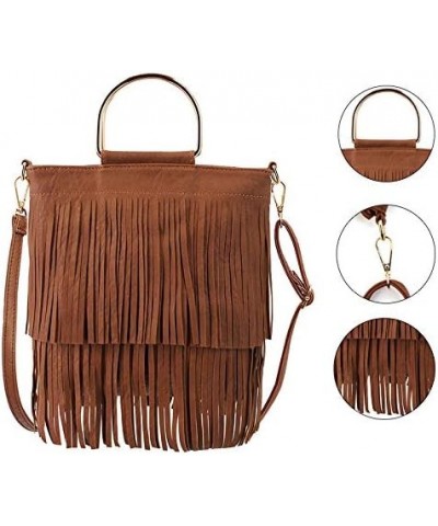 Buddy Handbag Women Rivet Shell Bag Fashion Tassel Shoulder Crossbody Bag Chic Tote Purse Brown $20.23 Totes