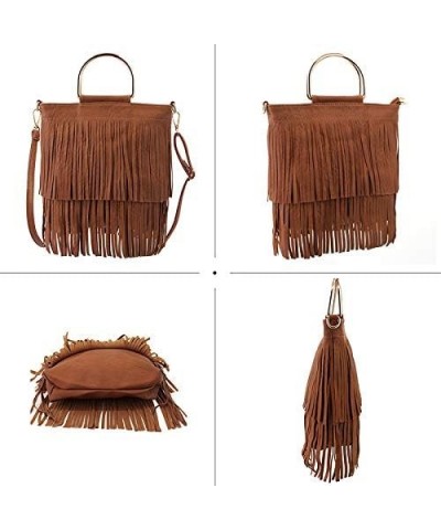 Buddy Handbag Women Rivet Shell Bag Fashion Tassel Shoulder Crossbody Bag Chic Tote Purse Brown $20.23 Totes