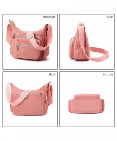 Crossbody Bag for Women Waterproof Shoulder Bag Messenger Bag Casual Nylon Purse Handbag Lightweight Pocketbook (Light Pink) ...