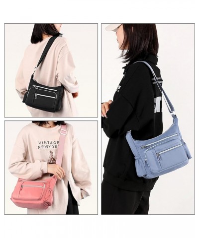 Crossbody Bag for Women Waterproof Shoulder Bag Messenger Bag Casual Nylon Purse Handbag Lightweight Pocketbook (Light Pink) ...