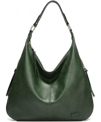 Women's Hobo Bag Soft PU Leather Tote Shoulder Bag Vintage Slouchy Handbag Green $32.81 Totes