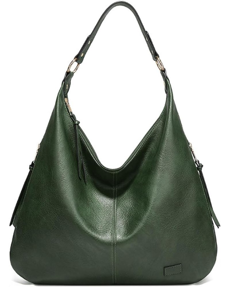 Women's Hobo Bag Soft PU Leather Tote Shoulder Bag Vintage Slouchy Handbag Green $32.81 Totes