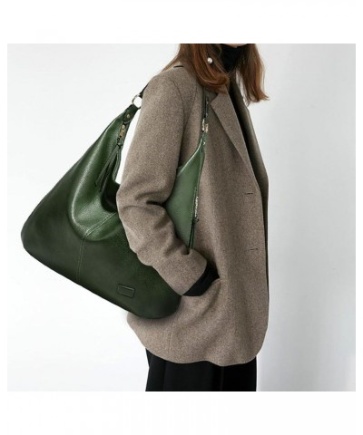 Women's Hobo Bag Soft PU Leather Tote Shoulder Bag Vintage Slouchy Handbag Green $32.81 Totes