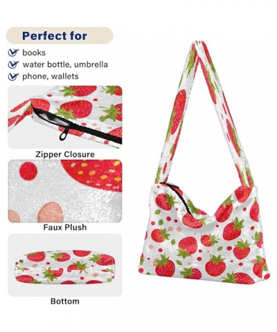 Red Apple Fruits Women Shoulder Bag Tote, Shoulder Handbag, Autumn Handbags Strawberry-1 $13.49 Shoulder Bags