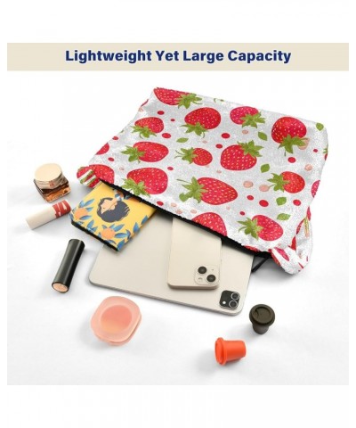 Red Apple Fruits Women Shoulder Bag Tote, Shoulder Handbag, Autumn Handbags Strawberry-1 $13.49 Shoulder Bags