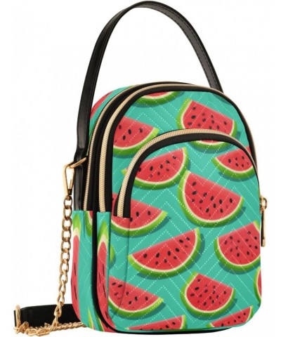 Green Watermelon Crossbody Handbags for Women Casual Leather Shoulder Phone Purse $10.92 Crossbody Bags