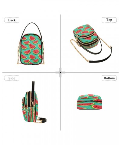 Green Watermelon Crossbody Handbags for Women Casual Leather Shoulder Phone Purse $10.92 Crossbody Bags