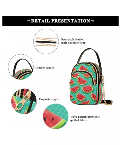 Green Watermelon Crossbody Handbags for Women Casual Leather Shoulder Phone Purse $10.92 Crossbody Bags