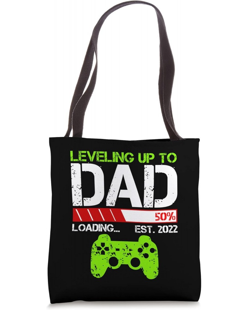 Leveling Up To Dad Est 2022 Vintage Design Funny Dad Retro Tote Bag $12.50 Totes