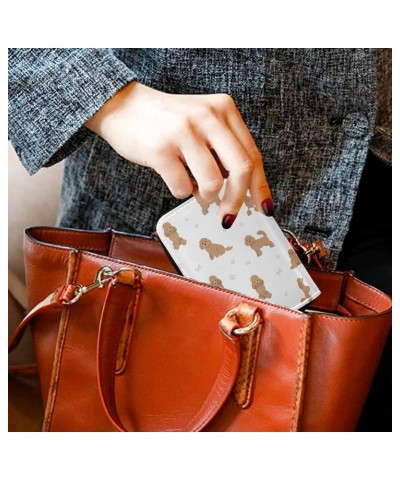 RFID Credit Card Holder Miniature Poodle Dog Leather With Zipper Card Case Wallet for Women Girls $10.25 Wallets