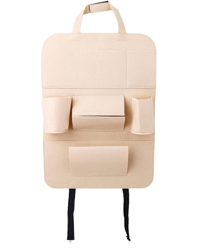 Car Back Seat Organizers Seat Back Protectors Felt car Rear seat Storage Bag Durable Storage Pockets,Beige (Color : Black) Be...