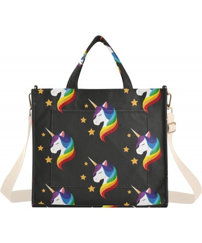 Unicorn with Closed Eyes Women's Tote Handbags Top Handle Satchel Shoulder Bag Crossbody Bag M $13.50 Totes