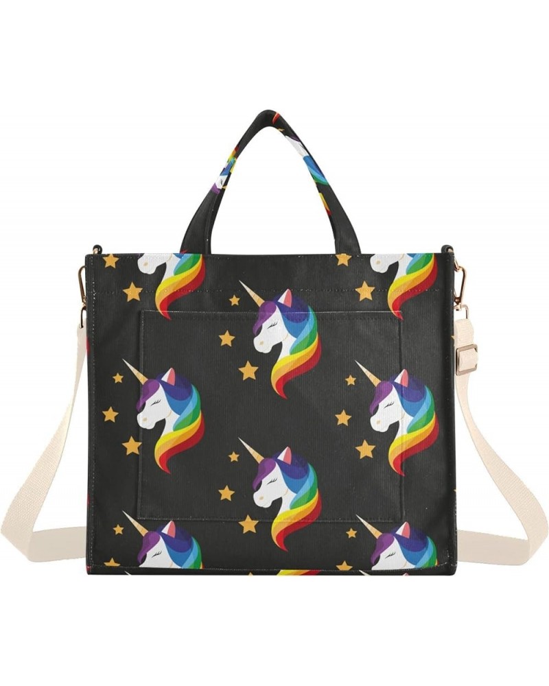 Unicorn with Closed Eyes Women's Tote Handbags Top Handle Satchel Shoulder Bag Crossbody Bag M $13.50 Totes