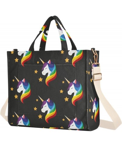 Unicorn with Closed Eyes Women's Tote Handbags Top Handle Satchel Shoulder Bag Crossbody Bag M $13.50 Totes