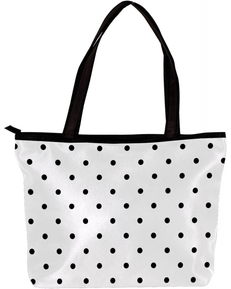 Handbag White And Black Polka Dot Size: 11.8x4.1x15.4 inches storage bag Handbag $11.17 Handbags