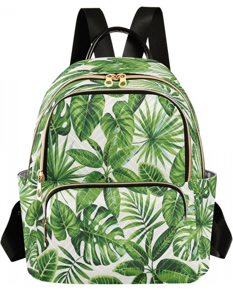 Tropical Exotic Palm Leaves Women Backpack Purse Ladies Fashion Shoulder Bag Daypack Travel Bag 7.5L Small $14.57 Backpacks