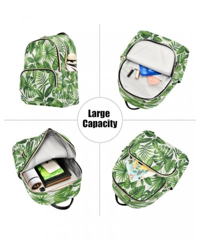 Tropical Exotic Palm Leaves Women Backpack Purse Ladies Fashion Shoulder Bag Daypack Travel Bag 7.5L Small $14.57 Backpacks