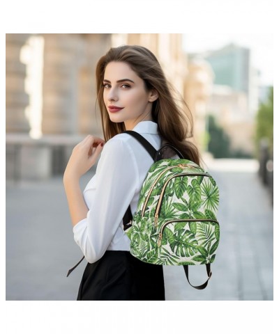 Tropical Exotic Palm Leaves Women Backpack Purse Ladies Fashion Shoulder Bag Daypack Travel Bag 7.5L Small $14.57 Backpacks