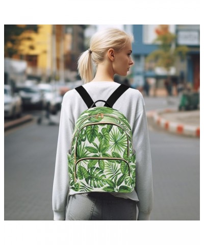 Tropical Exotic Palm Leaves Women Backpack Purse Ladies Fashion Shoulder Bag Daypack Travel Bag 7.5L Small $14.57 Backpacks