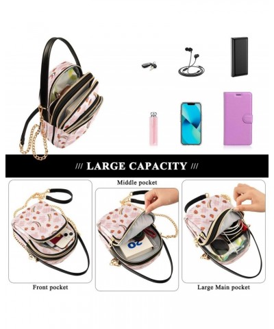 Rainbow Pink Clouds Strawberry Crossbody Bag Small Shoulder Handbags Leather Purse for Women $15.59 Crossbody Bags