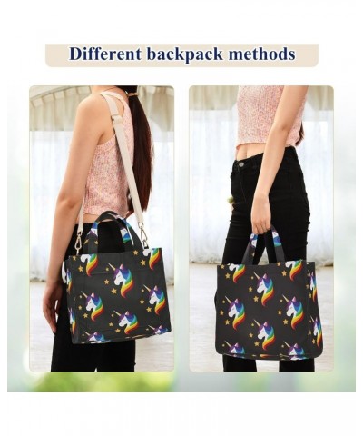 Unicorn with Closed Eyes Women's Tote Handbags Top Handle Satchel Shoulder Bag Crossbody Bag M $13.50 Totes