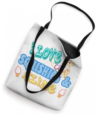 Kids Fun Times Pastel Colors I Love Cat Squishies And Slime Tote Bag $14.03 Totes