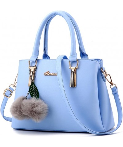 Women Ladies Multifunction Satchel Top-handle Shoulder Crossbod Bag with Plush Ornaments Tote Purse Handbag Burgundy Sky Blue...