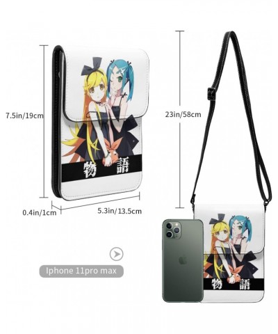 Anime Small Cell Phone Purse Monogatari Series Fashion Womens Crossbody Cellphone Bag Mini Shoulder Bag 7.5x5.3 Inches $20.21...