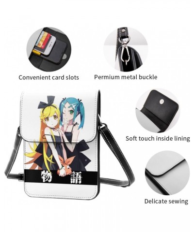 Anime Small Cell Phone Purse Monogatari Series Fashion Womens Crossbody Cellphone Bag Mini Shoulder Bag 7.5x5.3 Inches $20.21...