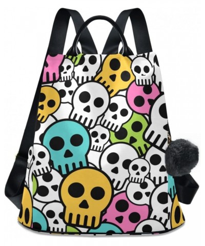 Women Fashion Backpack Skull Large Capacity Shoulder Bag Travel Knapsack Lightweight Shoulder Bag For Travel Sport Gym $23.19...