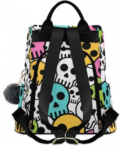 Women Fashion Backpack Skull Large Capacity Shoulder Bag Travel Knapsack Lightweight Shoulder Bag For Travel Sport Gym $23.19...