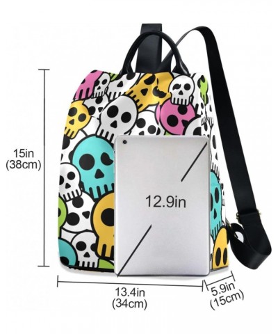 Women Fashion Backpack Skull Large Capacity Shoulder Bag Travel Knapsack Lightweight Shoulder Bag For Travel Sport Gym $23.19...