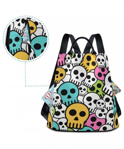 Women Fashion Backpack Skull Large Capacity Shoulder Bag Travel Knapsack Lightweight Shoulder Bag For Travel Sport Gym $23.19...