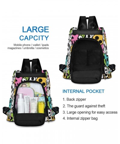 Women Fashion Backpack Skull Large Capacity Shoulder Bag Travel Knapsack Lightweight Shoulder Bag For Travel Sport Gym $23.19...