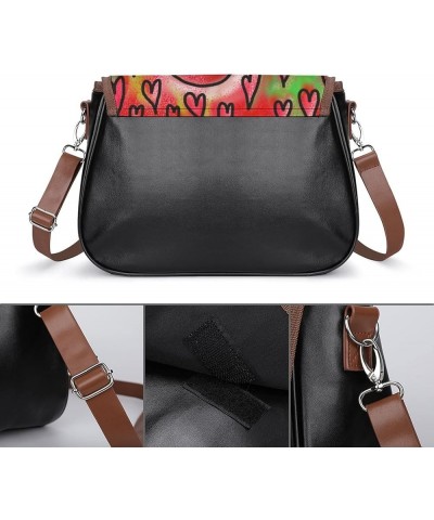 Printed Crossbody Bag Shoulder Bag PU Leather Women's Designer Satchels Funny Orangutan Face Color8 $29.99 Crossbody Bags