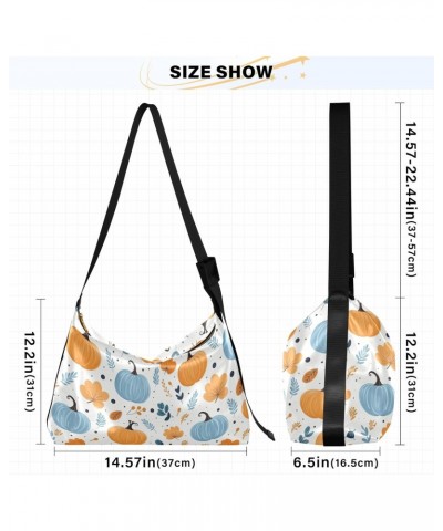 Cartoon Pumpkin Pattern Women Leather Handbags Hobo Leather Purse Women Shoulder Bag with Adjustable Shoulder Strap for Work ...