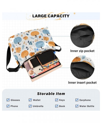 Cartoon Pumpkin Pattern Women Leather Handbags Hobo Leather Purse Women Shoulder Bag with Adjustable Shoulder Strap for Work ...