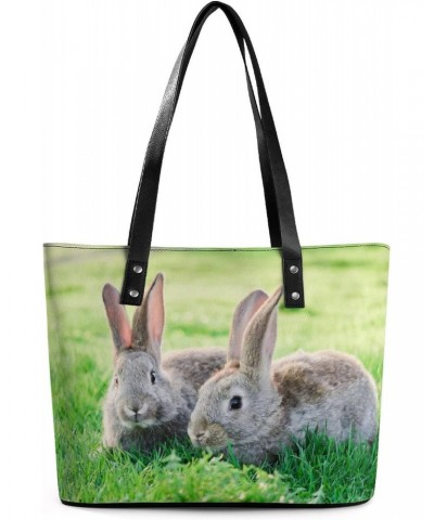 Womens Handbag Rabbits Leather Tote Bag Top Handle Satchel Bags For Lady $16.45 Totes