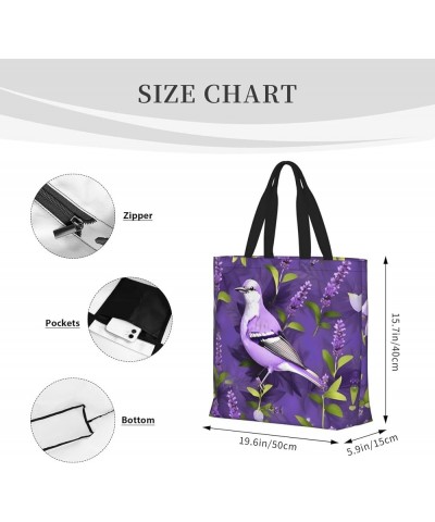 Dachshund Dog Print Fashion Tote Bag,Travel Handbag For Women, Hobo Bags, Work Shoulder Bags Crossbody Bag Bird in Purple Lav...