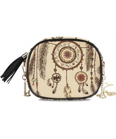 Women's Feathers Dream Catcher Boho Crossbody Bag Fashion Purses Bag Cross Body Bag Shoulder Handbag with Adjustable Chain St...