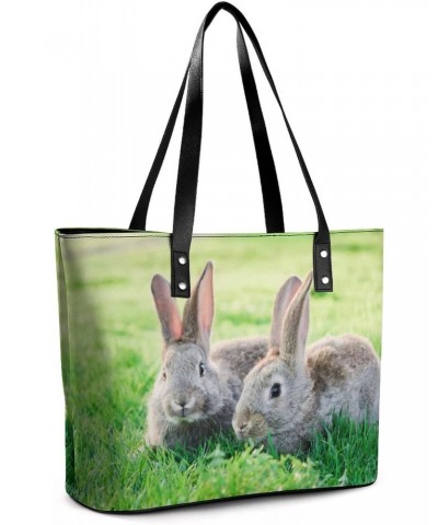 Womens Handbag Rabbits Leather Tote Bag Top Handle Satchel Bags For Lady $16.45 Totes