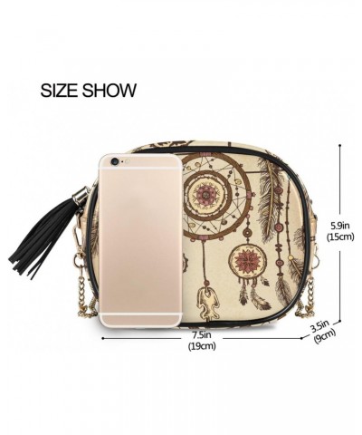 Women's Feathers Dream Catcher Boho Crossbody Bag Fashion Purses Bag Cross Body Bag Shoulder Handbag with Adjustable Chain St...