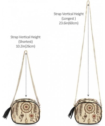 Women's Feathers Dream Catcher Boho Crossbody Bag Fashion Purses Bag Cross Body Bag Shoulder Handbag with Adjustable Chain St...